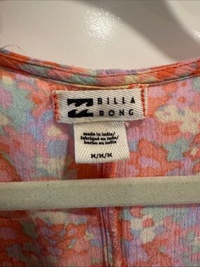Billabong Coral Pink Mint Floral Top